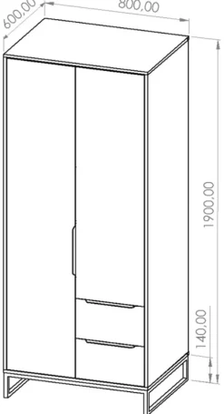 Zestawy Mebli Młodzieżowych|Szafy Dwudrzwiowe></noscript>GiB Meble Młodzieżowa szafa z półkami do pokoju 80 cm LORRO