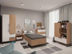 Zestawy Mebli Młodzieżowych|Szafy Dwudrzwiowe></noscript>GiB Meble Młodzieżowa szafa z półkami do pokoju 80 cm LORRO