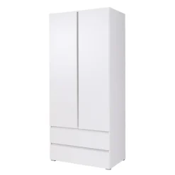 Zestawy Mebli Młodzieżowych|Szafy Dwudrzwiowe>MARIDEX Młodzieżowa szafa z szufladami w stylu nowoczesnym 90 cm COSTA biały