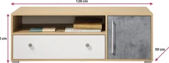 Zestawy Mebli Młodzieżowych|Szafki Rtv>MEBLAR Młodzieżowa szafka RTV 120 cm z szufladą SLEEK