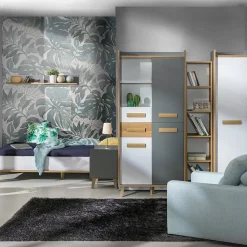 Biurka|Zestawy Mebli Młodzieżowych></noscript>DOLMAR Młodzieżowe biurko komputerowe z szufladami 120 cm WARSAW