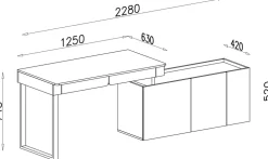 Zestawy Mebli Młodzieżowych></noscript>MEBLAR Młodzieżowe biurko z komodą i szufladami 125 cm LISSARO
