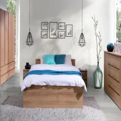 Łóżka Ze Stelażem|Łóżka Z Zagłówkiem></noscript>MARIDEX Młodzieżowe łóżko w stylu nowoczesnym 80x200 cm COSTA dąb sonoma