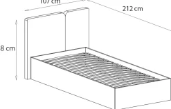 Meble Dla Dzieci|Meble Młodzieżowe></noscript>MEBLAR Młodzieżowe łóżko 90x200 cm jednoosobowe z pojemnikiem i stelażem LISSARO eukaliptus