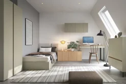 Meble Dla Dzieci|Meble Młodzieżowe></noscript>MEBLAR Młodzieżowe łóżko 90x200 cm jednoosobowe z pojemnikiem i stelażem LISSARO eukaliptus