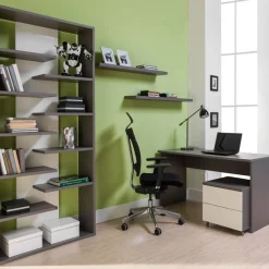 Biurka|Zestawy Mebli Młodzieżowych></noscript>MARIDEX Młodzieżowe szare biurko komputerowe 140 cm ZENTO