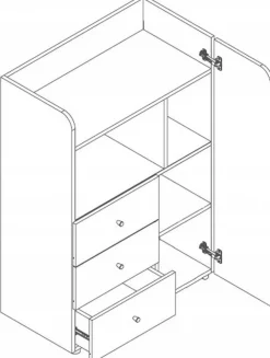Meble Młodzieżowe|Zestawy Mebli Młodzieżowych>JUREK Młodzieżowy mały regał z drzwiami i szufladami 80 cm YOKO