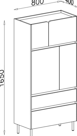 Meble Młodzieżowe|Zestawy Mebli Młodzieżowych></noscript>MEBLAR Młodzieżowy regał na książki z szufladami 80 cm LISSARO
