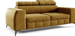 Kanapy I Sofy>Meble Grand Musztardowa kanapa dwuosobowa do salonu z regulowanymi zagłówkami SOFFO