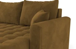 Narożniki></noscript>BROMARKT Musztardowa rogówka z funkcją spania i pojemnikiem LUIS U