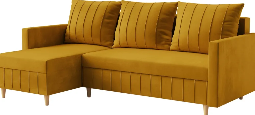 Meble Dla Dzieci|Narożniki>Rimal Musztardowy narożnik z funkcją spania do salonu FOCUS