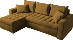 Meble Dla Dzieci|Meble Młodzieżowe>BROMARKT Musztardowy rozkładany narożnik do salonu LUIS funkcja spania