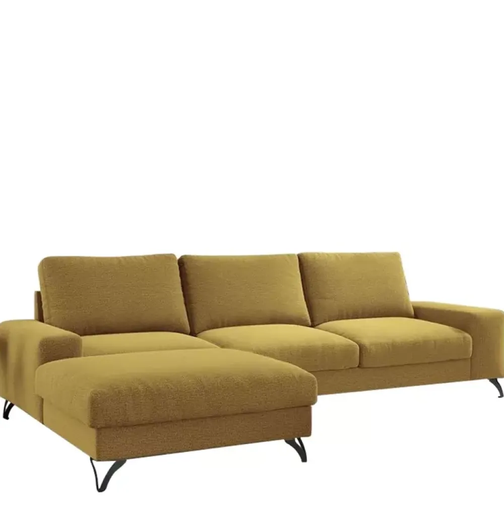 Meble Dla Dzieci|Narożniki>COMFORTEO Musztardowy rozkładany narożnik do salonu FLAVIO MINI