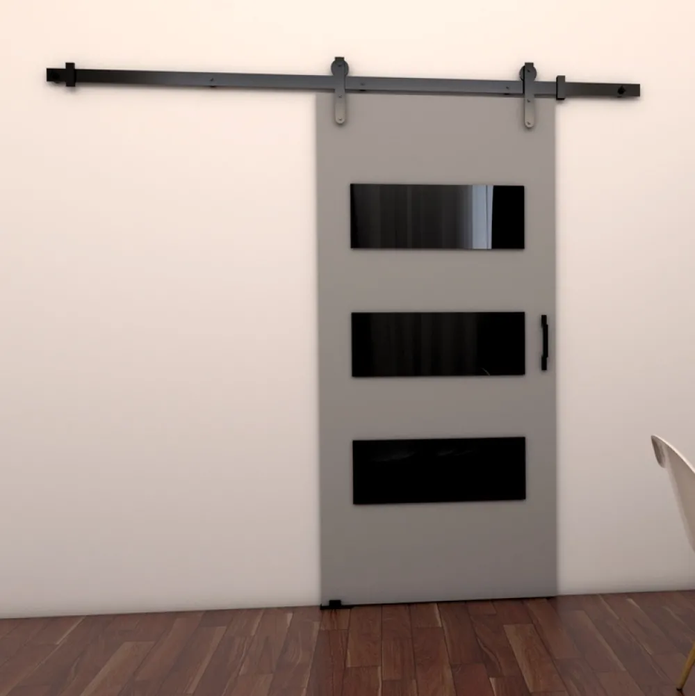 Drzwi Przesuwne>przesuwne.com Naścienne drzwi przesuwne do garderoby 90 cm VITRE szary