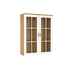 Witryny>Lempert Nadstawka na komodę dąb artisan biały 100 cm STYLE