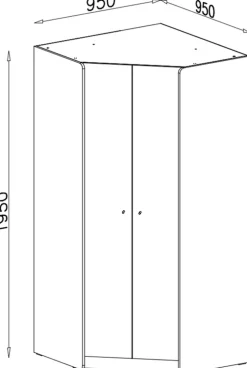 Meble Dla Dzieci|Meble Młodzieżowe></noscript>MEBLAR Narożna szafa uchylna do pokoju młodzieżowego 95x95 cm ALDENO beż piaskowy