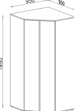 Meble Dla Dzieci|Meble Młodzieżowe></noscript>MEBLAR Narożna szafa 95x95 cm młodzieżowa uchylna z drążkami i półkami LISSARO