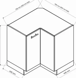 Meble Kuchenne>Stolkar Narożna szafka stojąca do kuchni dąb artisan CLARA