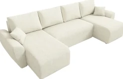 Narożniki>IZABELLA MEBLE Narożnik boucle w kształcie u z funkcją spania ROTTERDAM U