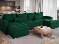 Narożniki></noscript>BROMARKT Narożnik butelkowa zieleń w kształcie U rozkładany HOT U