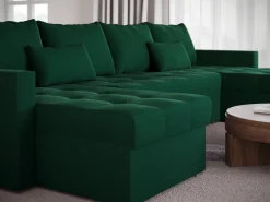 Narożniki></noscript>BROMARKT Narożnik butelkowa zieleń w kształcie U rozkładany HOT U