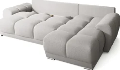 Narożniki>BROMARKT Narożnik do salonu jasnoszary NUBES z funkcją spania