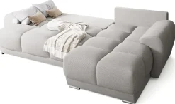 Narożniki></noscript>BROMARKT Narożnik do salonu jasnoszary NUBES z funkcją spania