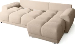 Narożniki>BROMARKT Narożnik do salonu rozkładany NUBES z funkcją spania jasny brąz