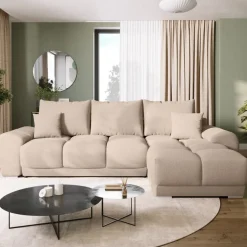 Narożniki></noscript>BROMARKT Narożnik do salonu rozkładany NUBES z funkcją spania jasny brąz