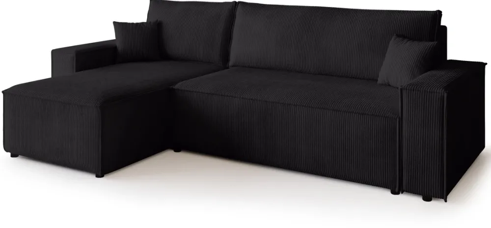 Meble Dla Dzieci|Meble Młodzieżowe>BROMARKT Narożnik do salonu z funkcją spania i pojemnikiem ADI czarny