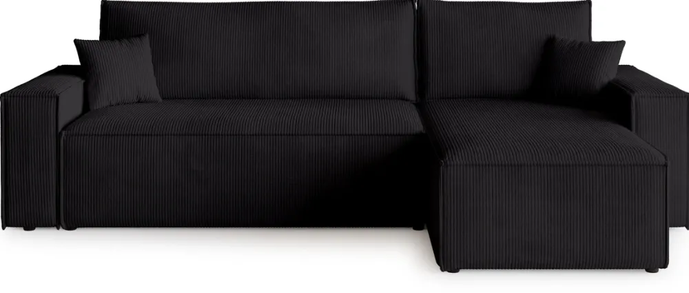 Meble Dla Dzieci|Meble Młodzieżowe>BROMARKT Narożnik do salonu z funkcją spania i pojemnikiem ADI czarny