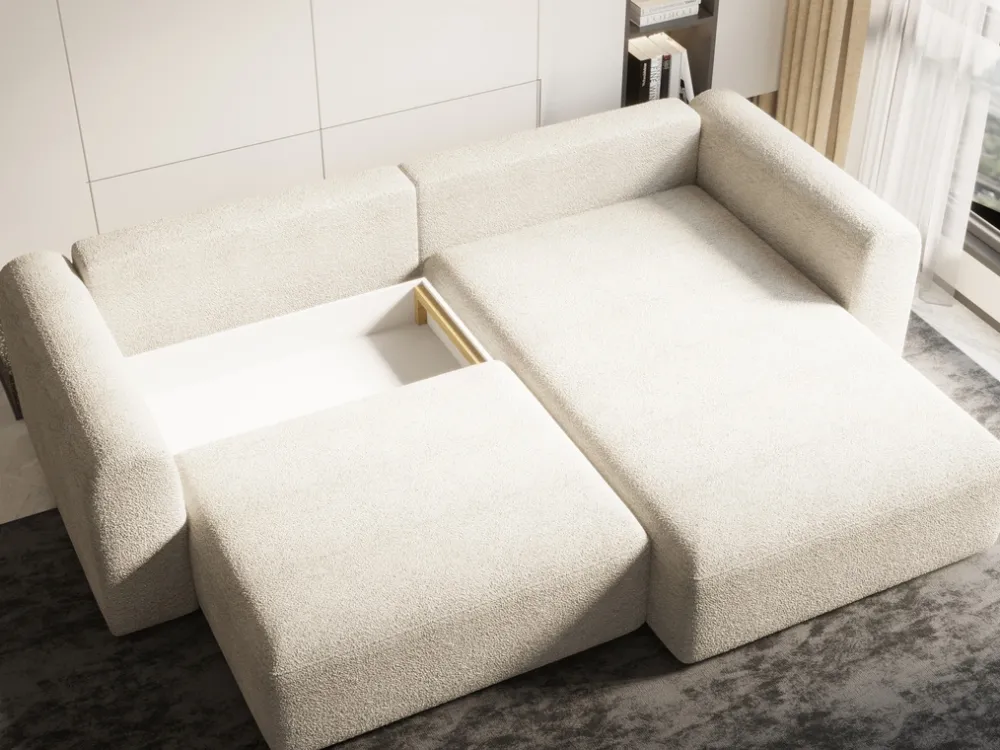 Narożniki>KENIX Narożnik do salonu z pojemnikiem na pościel i funkcją spania KORNEL