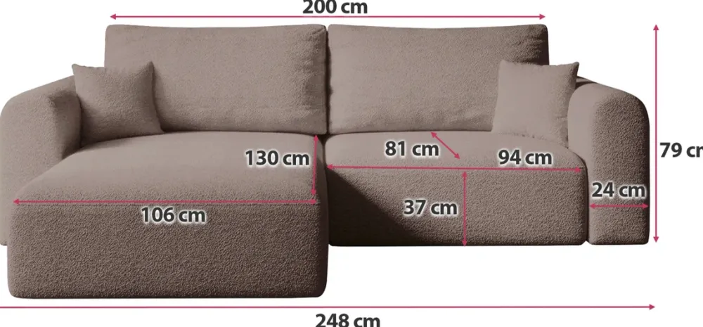 Narożniki>KENIX Narożnik do salonu z pojemnikiem na pościel i funkcją spania KORNEL