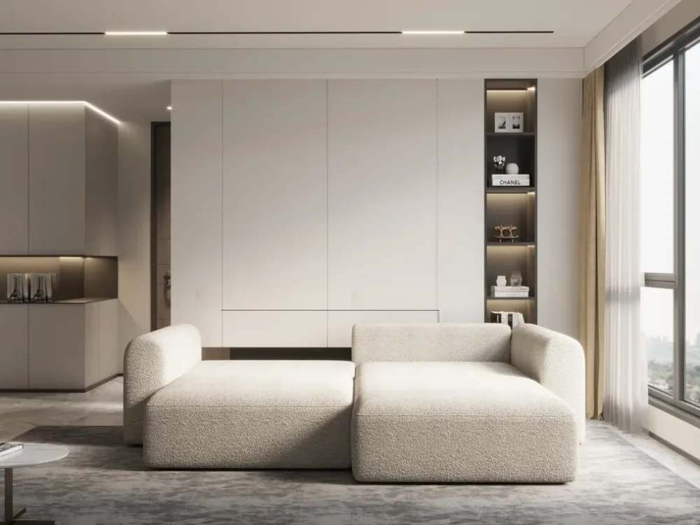 Narożniki>KENIX Narożnik do salonu z pojemnikiem na pościel i funkcją spania KORNEL