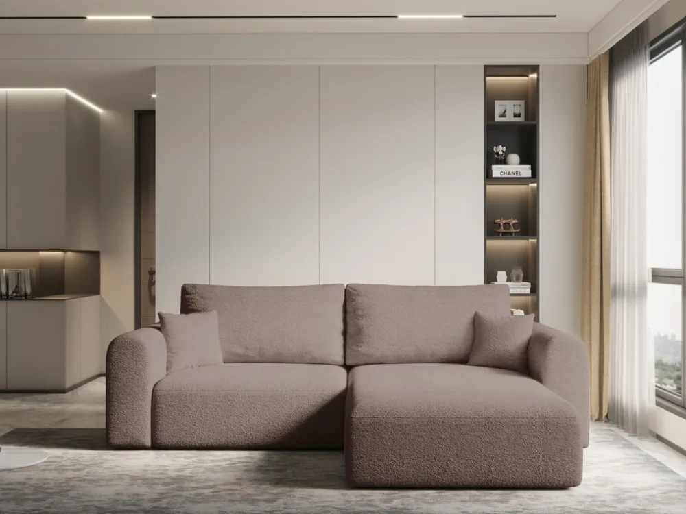 Narożniki>KENIX Narożnik do salonu z pojemnikiem na pościel i funkcją spania KORNEL