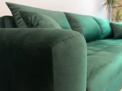 Meble Dla Dzieci|Meble Młodzieżowe></noscript>BROMARKT Narożnik granatowy welur funkcja spania LUIS