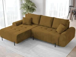 Meble Dla Dzieci|Narożniki></noscript>BROMARKT Narożnik musztardowy z funkcją spania ARCO