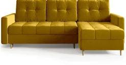 Meble Dla Dzieci|Meble Młodzieżowe></noscript>BROMARKT Narożnik musztardowy z funkcją spania LIZBONA