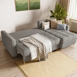 Meble Dla Dzieci|Meble Młodzieżowe>BROMARKT Narożnik rozkładany szary LIZBONA