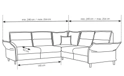 Narożniki></noscript>LASKI Narożnik rozkładany welurowy w stylu glamour ITALIA 2