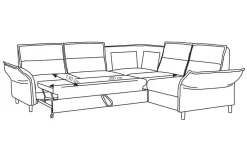 Narożniki></noscript>LASKI Narożnik rozkładany welurowy w stylu glamour ITALIA 2