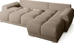 Narożniki>BROMARKT Narożnik rozkładany z funkcją spania do salonu NUBES brązowy