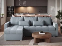 Meble Dla Dzieci|Meble Młodzieżowe></noscript>BROMARKT Narożnik szary rozkładany HOT L