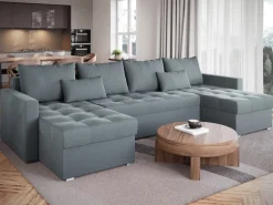 Narożniki></noscript>BROMARKT Narożnik szary rozkładany HOT U