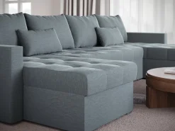 Narożniki></noscript>BROMARKT Narożnik szary rozkładany HOT U