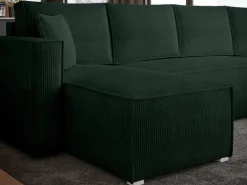 Narożniki></noscript>BROMARKT Narożnik sztruksowy do salonu z funkcją spania TOP U pojemnik na pościel