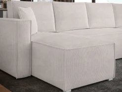 Narożniki></noscript>BROMARKT Narożnik sztruksowy z pojemnikiem na pościel TOP U funkcja spania