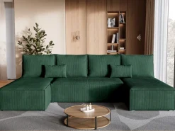 Narożniki></noscript>BROMARKT Narożnik U kształtny z funkcją spania do salonu TOP U SLIM