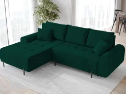 Meble Dla Dzieci|Meble Młodzieżowe></noscript>BROMARKT Narożnik z funkcją spania do salonu ARCO butelkowa zieleń