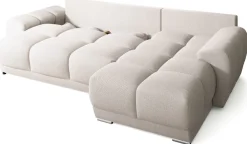 Narożniki>BROMARKT Narożnik z funkcją spania do salonu rozkładany NUBES jasny beż